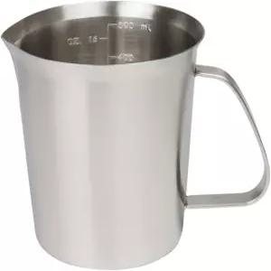 스테인리스 스틸 계량컵(16온스/ 0.5리터- 2컵) 우유 거품기 피처 스팀 에스프레소 머신용 손잡이가 있는