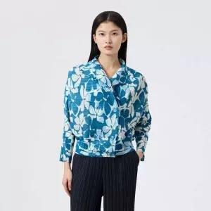 [플리츠미](의정부점)프린트 카라 가오리 플리츠 재킷_PPJKS026032