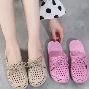 여름 슬리퍼 말랑한 펀칭 가벼운 여성 슬리퍼 미끄럼 방지 데일리 물놀이 슈즈 샌들 활동 야외