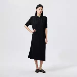 [플리츠미](의정부점)볼드 셔츠카라 플리츠 원피스_EPOPM026004