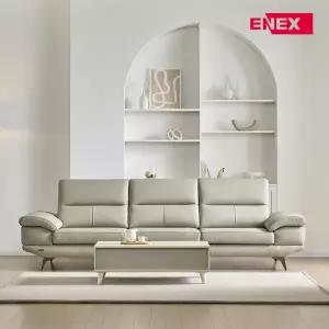 (세일) 에넥스 밀라노 스타일 이태리 천연면피 통가죽 4인 소파 풀패키지