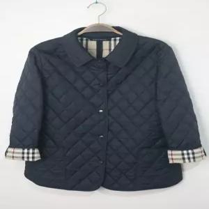 버버리 퀼팅자켓/네이비/누빔점퍼 영국판 수입 구제 중고 명품 캐주얼 남색 안감노바체크 여성용 L 100