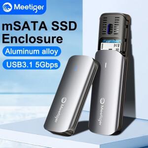 Meetiger mSATA 외장 하드 드라이브 SSD 케이스 - Type-C 인클로저 어댑터 5Gbps PC