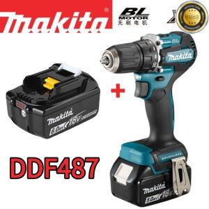 100% 마키타 DDF487 18V 스크류드라이버 브러시리스 드릴 임팩트 전동 공구 배터리