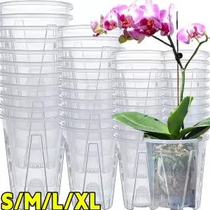 1-4개입 난초 화분 기공이 있는 통기성 뿌리 제어 팔라에노프시스 잎이 많은 식물 다육식물용