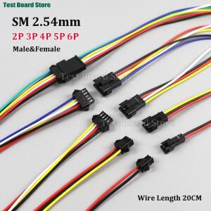 10개 JST SM 2핀 3핀 4핀 5핀 6핀 수컷 암컷 플러그 소켓 와이어 케이블 커넥터 LED 스트립 DC 전원 길이 2
