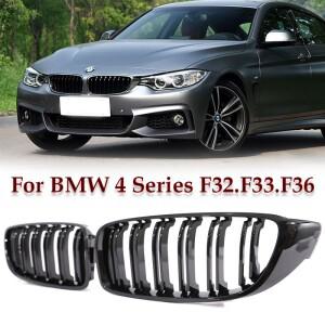 BMW 4 시리즈 그란 F32 F33 F36 F80 F82 2013-2020용 프론트 범퍼 키드니 글로스 블랙 카본 크롬 그릴 M 컬