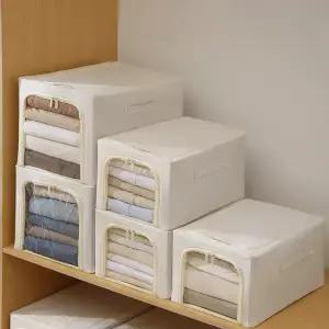 패브릭 리빙박스 옷정리함 이불 수납함 접이식 트레이 다용도 옷장정리