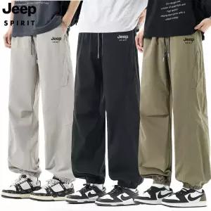 JEEP SPIRIT 남성 아웃도어 방수 방풍 카고팬츠 여름 와이드 트레이닝 바지