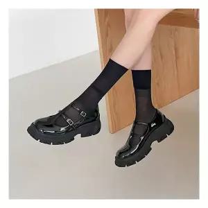 출근룩 [SOVO] 청키 통굽 스트랩 메리제인 플랫폼 로퍼 5cm