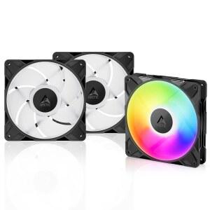 [미국배송] ARCTIC P14 Pro A-RGB - 3팩 강력한 프리미엄 팬 140mm PWM Y-케이블 스플릿 400-2500 RPM 0 RPM 5% PWM 5V 디지털 RGB 유체 다이내믹 베어링 4핀 블랙