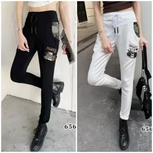 패밀캣 2026 봄 여성 신상 간절기 스판 허리 밴딩 여자 배기 면 고무줄 편한 롱 팬츠 블랙 검정 화이트 흰색 베기 9부 긴 바지
