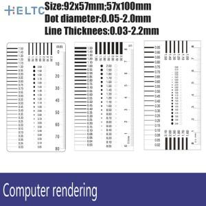 1PCS 측정 패스 배지 게이지 얼룩 카드 포인트 와이어 투명 필름 눈금자 용접 균열 대비