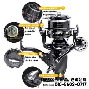 SAMOLLA 12+1BB 듀얼 브레이크 스피닝 릴(잉어 낚시용 장거리 캐스팅 가능) TOR4000-10000 10-27kg 최대 드