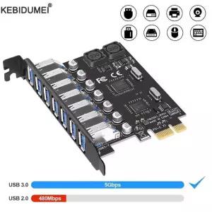 USB 3.0 PCI-E 확장 카드 어댑터 E-7 포트 3 허브 데스크탑 용 1X 컨트롤러 Expansion Card Adapter E to 7