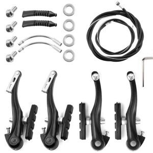 MTB 자전거 V 브레이크 캘리퍼 세트 와이어 포함 AL 산악 BMX 크루저 리니어 풀 클램프 설치 도구