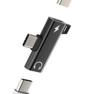 듀얼 USB 헤드폰 어댑터 동글 2IN1 DAC 타입 충전기 AUX 오디오 스플리터 케이블 삼성 갤럭시 S23 S22 LG 픽셀 IPHONE15 PRO MAX PLUS 10 AIR4 MINI6 PRO12 9에 호환됩니다