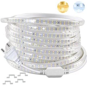 220V Led 스트립 1-30m Eu 플러그 2835 유연한 리본 빛 방수 테이프 홈 부엌 야외 정원 장식 조명