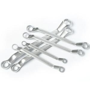 산업용 무광 미끄럼 방지 메트릭 6-32mm 오프셋 링 스패너 차고 작업장 도구 양단 렌치 수공구