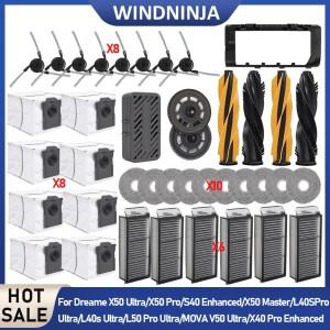 드리미 X50 Pro/X50 Ultra/X50 Master/L40S Pro Ultra/MOVA V50 Ultra용  천 먼지 봉투 메인 사이드 브러시