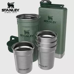 스탠리 어드벤처 위스키 샷글라스4p +플라스크 세트 해머톤그린