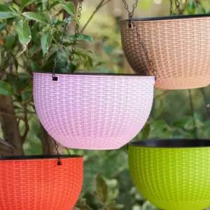 공중 걸이식 화분 바구니 세트 2P 벽걸이 걸이형 바스켓 베란다 식물 인테리어