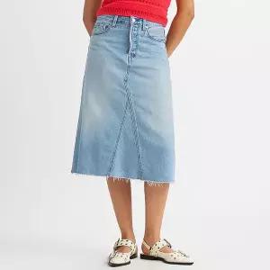 [하프클럽/리바이스]리바이스 여성 청치마 하이라이즈 A라인 디콘 스커트 라이트블루 A93160001 S