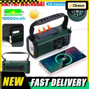 크랭크 라디오 등산 휴대용 재난 비상용 태양광 야외 휴대폰 핸드폰 충전기 수동 발전기 AM/FM/WB 날씨 손