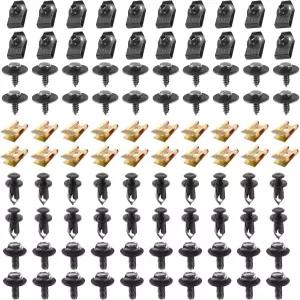 지지야 100 PCS 차체 볼트 및 너트 방청 U 클립 셀프 탭핑 나사 스냅 5종 패스너 구색 키트 엔진 언더 커버