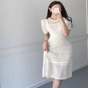 여상 원피스 슬림핏 반팔 하객룩 상견례 결혼식 돌잔치