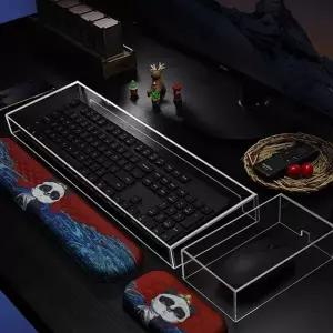 키보드 커버 투명 방진 데스크탑 아크릴 키보드 덮개 케이스 컴퓨터 보호 스케이스 보관함 마우스 마우