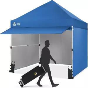크라운 쉐이드 10x10 상업용 팝업 캐노피 텐트 탈착식 측벽 4개 연장 차양 1개 4인치 휠 2개 샌드백 야외