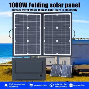 접이식 태양 전지 패널 키트  보조배터리  휴대용 충전기  18V 자동차 보트  캐러밴  캠핑  1000W