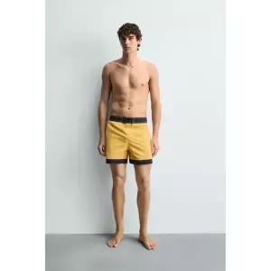 zara 자라 콘트라스트 롱 스윔팬츠 - 라이트 옐로우148284