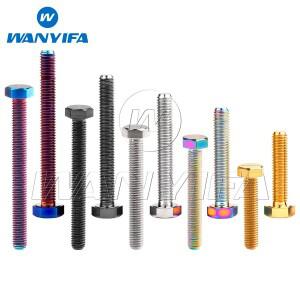 Wanyifa 티타늄 볼트 M6 M8 M10 x -100mm DIN933 외부 육각 헤드 바이크 오토바이 WANYIFA 로고 나사 포함