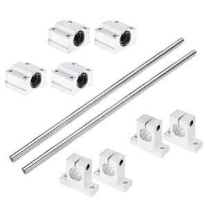 DIY 공예 도구를 위한 4개의 PCS 볼 베어링과 알루미늄 레일 지지 가이드 세트가 포함된 2PCS 8mmX 300mm 선형 모션 로드 샤프트
