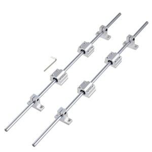 CNCYEAL 선형 모션 볼 베어링 슬라이드 2PCS 8mm x 400mm 레일 샤프트 로드 4PCS 블록 SCS8U SK8 지원 베이스 1PC 렌치 CNC 부품 키트 자동화 장비용