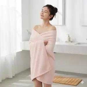 [JED] 큰수건 핑크 바스타월 솔리드 뽀송데이 코튼 30수 70x140cm