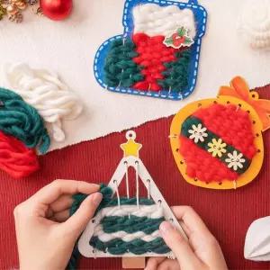 털실 리본 성탄절 분위기 위빙 아트 키트 재료 아기방꾸미기