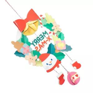 5set 성탄절 분위기 벽걸이 리스만들기 종이 도안 조화 꾸미기