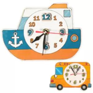 5set 우드 탁상용 자동차 비행기 시계만들기 초등학교 어린이집