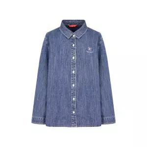 [크로커다일레이디]크로커다일레이디 에센셜 풀오픈 데님 블라우스 셔츠_CLESBL201