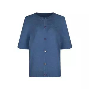 [크로커다일레이디]크로커다일레이디 페미닌 패턴 니트 반팔 가디건_CLEMSW103