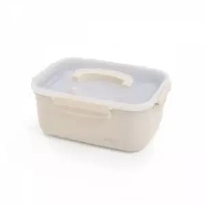 밀폐용기 3.6L 세라믹 컬러직사각 누름판 스텐맘 유리반찬통