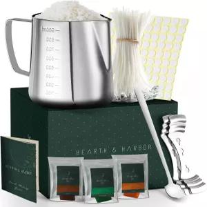 하스 앤 하버 소이 캔들 만들기용 왁스 12.4온스 천연 용품 밀랍 프리 파라핀 순수 플레이크로 양초 청록색