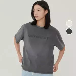 커버낫 여성 오버핏 피그먼트 쿠퍼로고 반팔 티셔츠 CO2602ST74 1901051