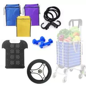 지니고 시장 마트 접이식 핸드 카트 장바구니 카트 고정끈 장바구니 뚜껑 세바퀴 부속품