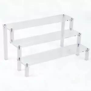 고퀄리티   투명 아크릴 3단 조립 진열대 매장 쇼케이스 선반 피규어 전시 계단 받침