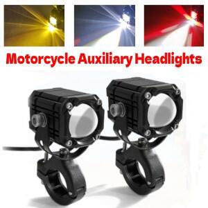 오토바이 LED 스포트라이트, 보조 헤드라이트, 주행등, 범용 듀얼 컬러 점멸등, SUV 오프로드 전기차용