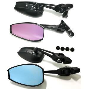 범용 오토바이 액세서리 알루미늄 블루 유리 백미러, 야마하 호환 MT-07 YBR 125Z NMAX 155, 가와사키 호환